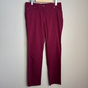 Zac &‎ Rachel Women's Nylon Blend Jegging Pants Burgundy-Wine 8 Casual Stretch